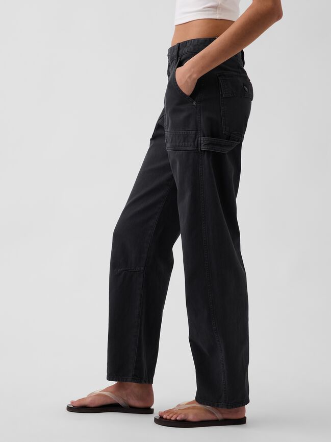 Mid Rise Barrel Utility Ankle Pants gap mid rise barrel utility ankle pants