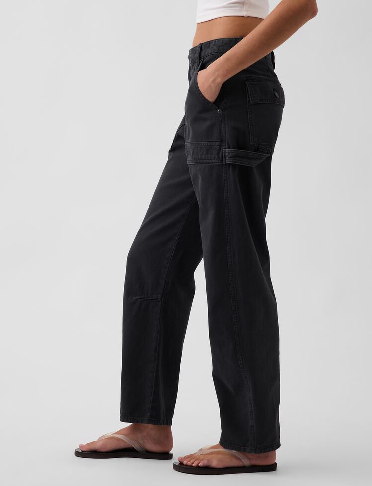 Mid Rise Barrel Utility Ankle Pants gap mid rise barrel utility ankle pants