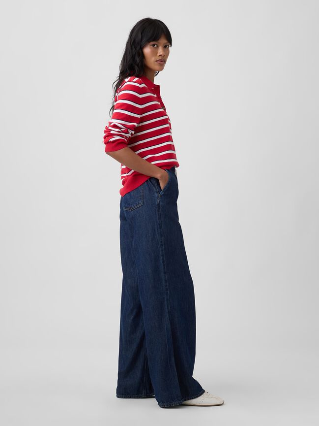 Mid Rise SuperLight Pull-On Wide-Leg Jeans gap mid rise superlight pull on wide leg jeans