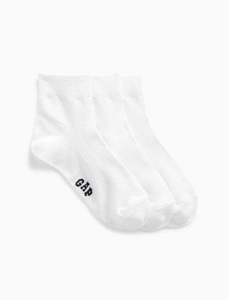 Kids Gap Logo Quarter Crew Socks (3-Pack) kids gap logo quarter crew socks 3 pack