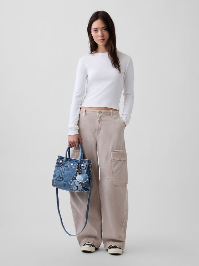 Small Denim Five Pocket Tote gap small denim five pocket tote