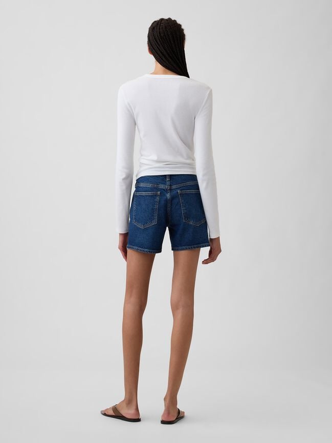 5" Mid Rise Soft Denim Shorts gap 5 mid rise soft denim shorts
