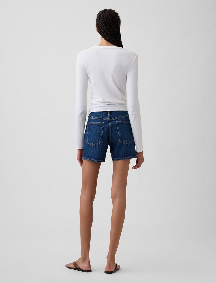 5" Mid Rise Soft Denim Shorts gap 5 mid rise soft denim shorts