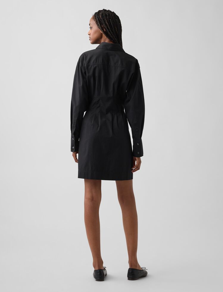 Organic Cotton Pleated Mini Shirtdress gap organic cotton pleated mini shirtdress