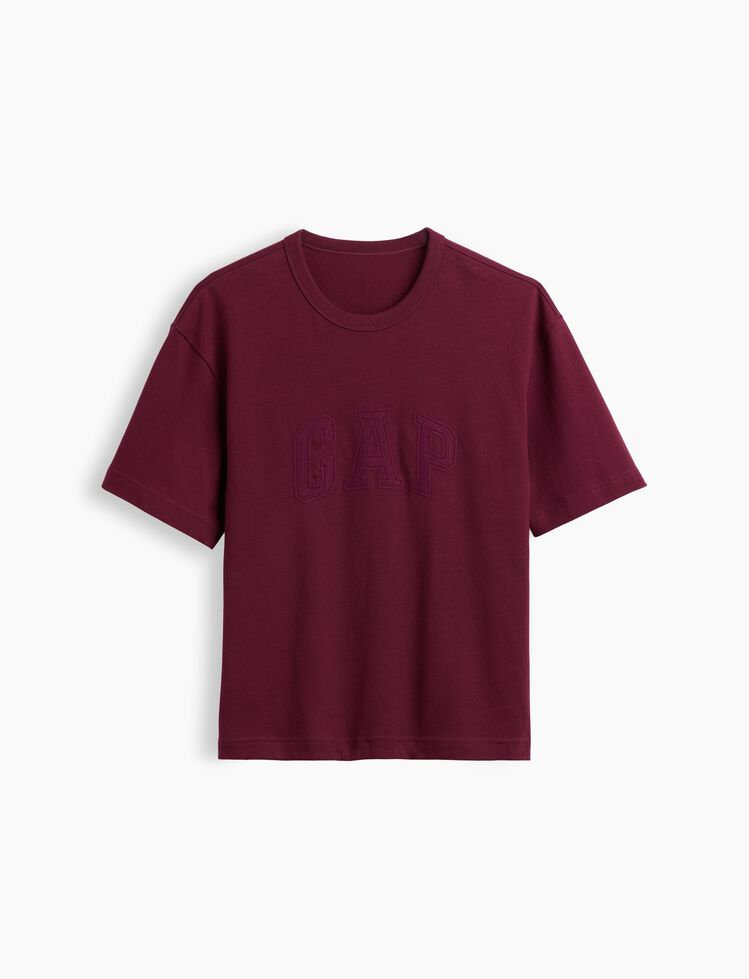Heavyweight Relaxed Gap Logo Crop T-Shirt heavyweight relaxed gap logo crop t shirt