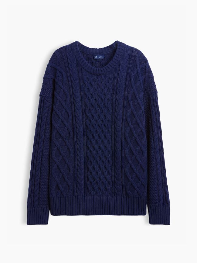 100% Cotton Cable-Knit Oversized Sweater gap 100 cotton cable knit oversized sweater
