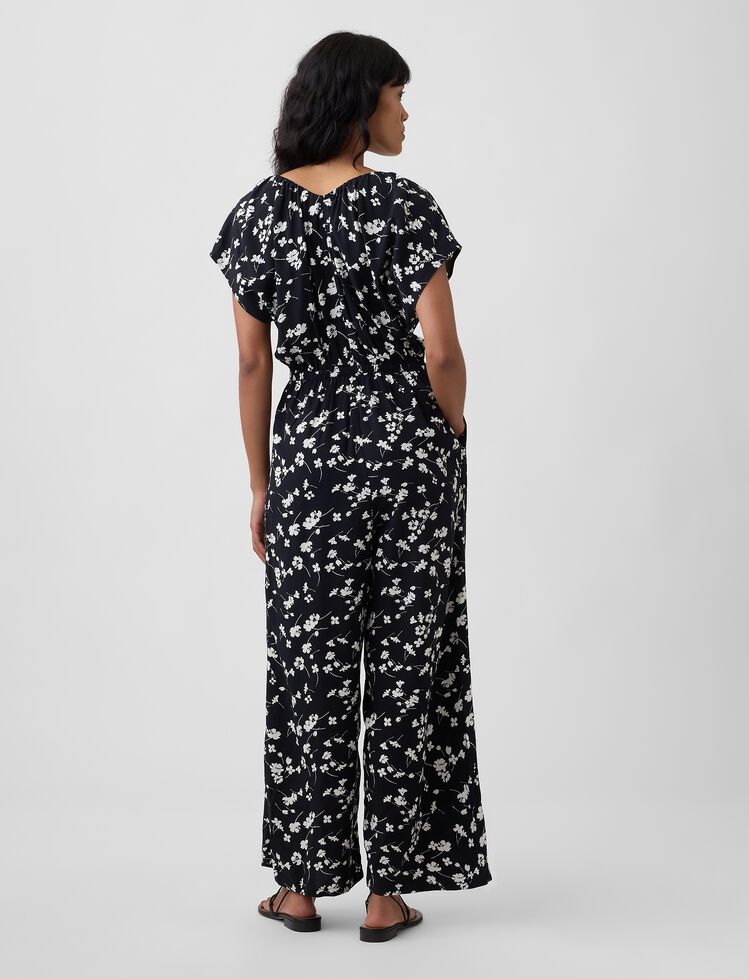 Flutter Sleeve Wide-Leg Jumpsuit gap flutter sleeve wide leg jumpsuit