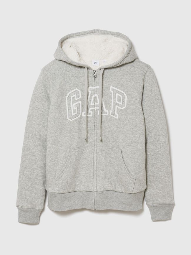 Relaxed Gap Logo Sherpa-Lined Zip Hoodie relaxed gap logo sherpa lined zip hoodie