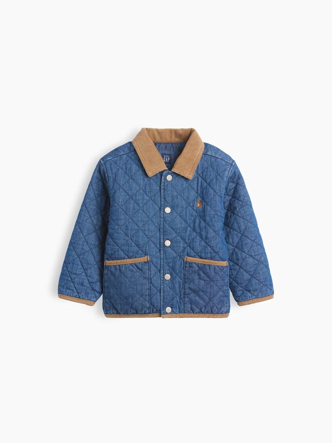 Baby & Toddler Quilted Denim Jacket gap baby toddler quilted denim jacket