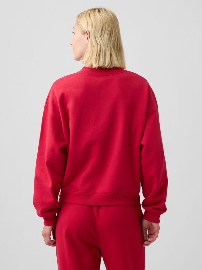 Oversized Wedge V-Neck Sweatshirt gap oversized wedge v neck sweatshirt