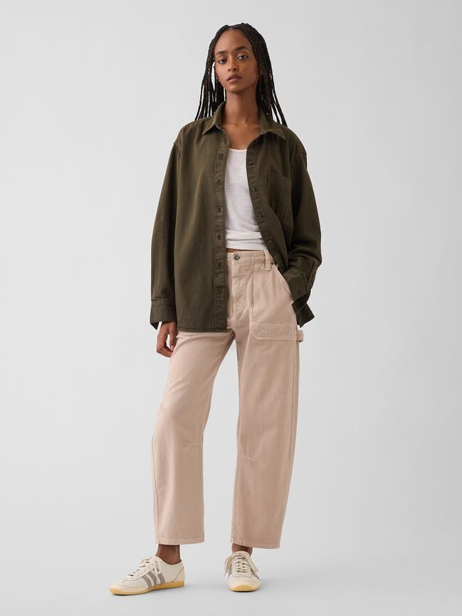 Mid Rise Barrel Utility Ankle Pants gap mid rise barrel utility ankle pants