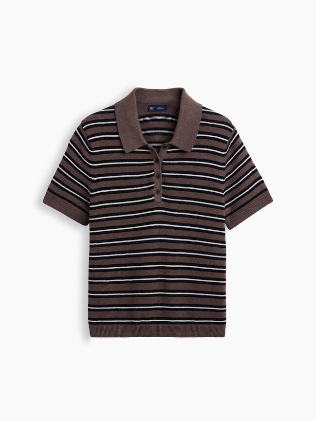 100% Cotton Stripe Polo Sweater Shirt gap 100 cotton stripe polo sweater shirt