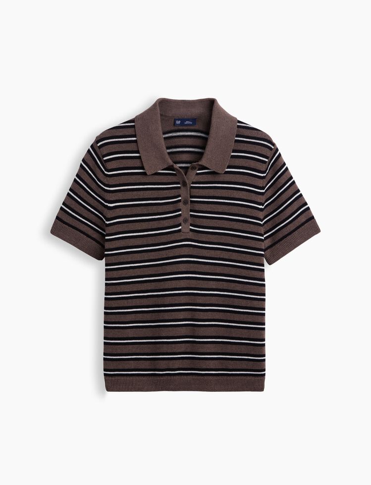 100% Cotton Stripe Polo Sweater Shirt gap 100 cotton stripe polo sweater shirt