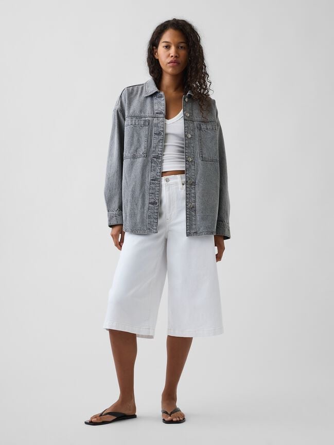 Denim Oversized Shirt Jacket gap denim oversized shirt jacket