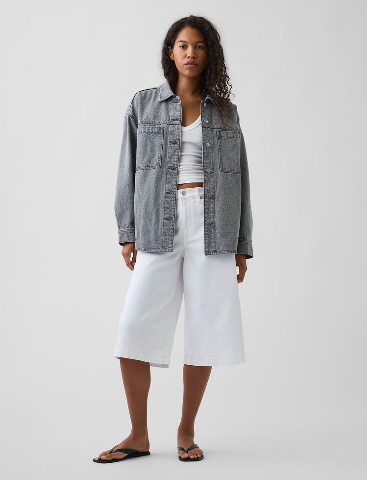 Denim Oversized Shirt Jacket gap denim oversized shirt jacket