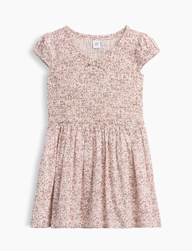 Kids Smocked Print Dress gap kids smocked print dress