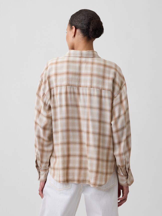 Oversized Shirt in Flannel gap oversized shirt in flannel