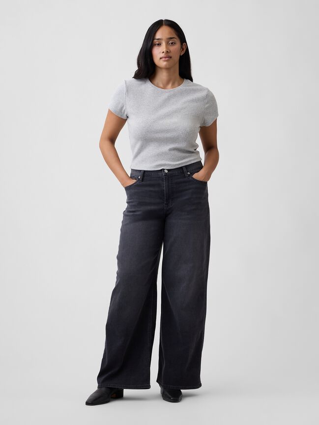 Mid Rise Wide-Leg Sweatpant Jeans gap mid rise wide leg sweatpant jeans