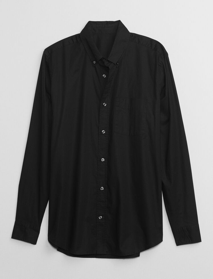 Stretch Poplin Shirt in Standard Fit gap stretch poplin shirt in standard fit