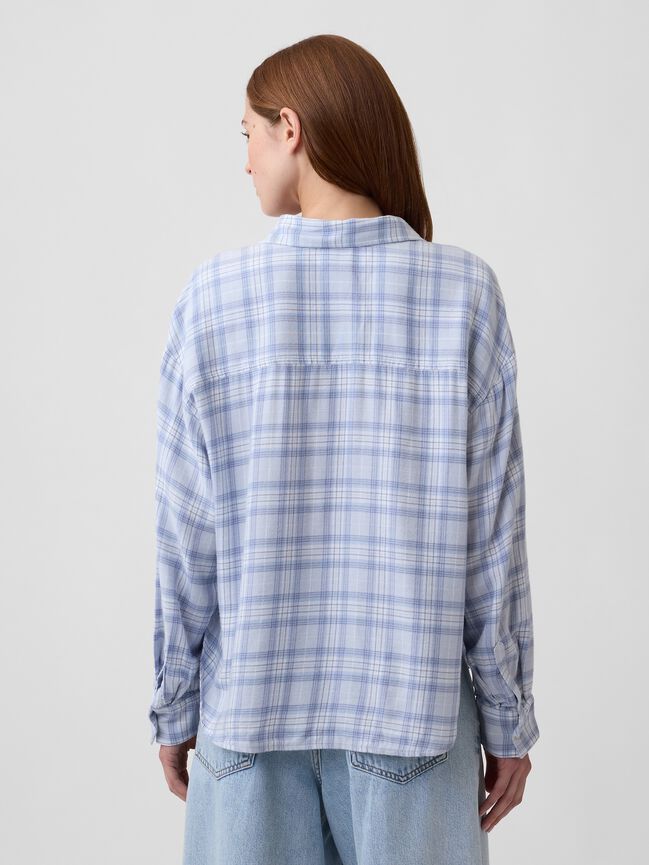 Oversized Shirt in Flannel gap oversized shirt in flannel