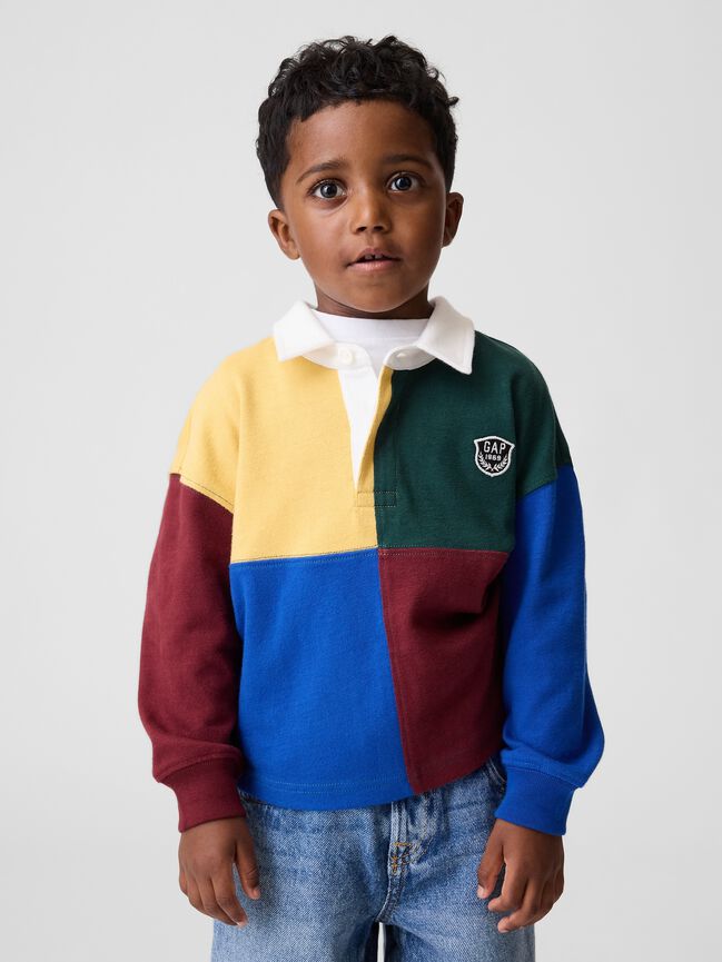 Baby & Toddler Colorblock Rugby Polo Shirt gap baby toddler colorblock rugby polo shirt