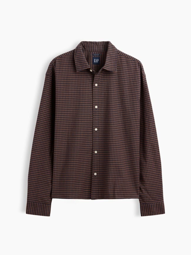Relaxed Crop Straight-Hem Oxford Shirt gap relaxed crop straight hem oxford shirt