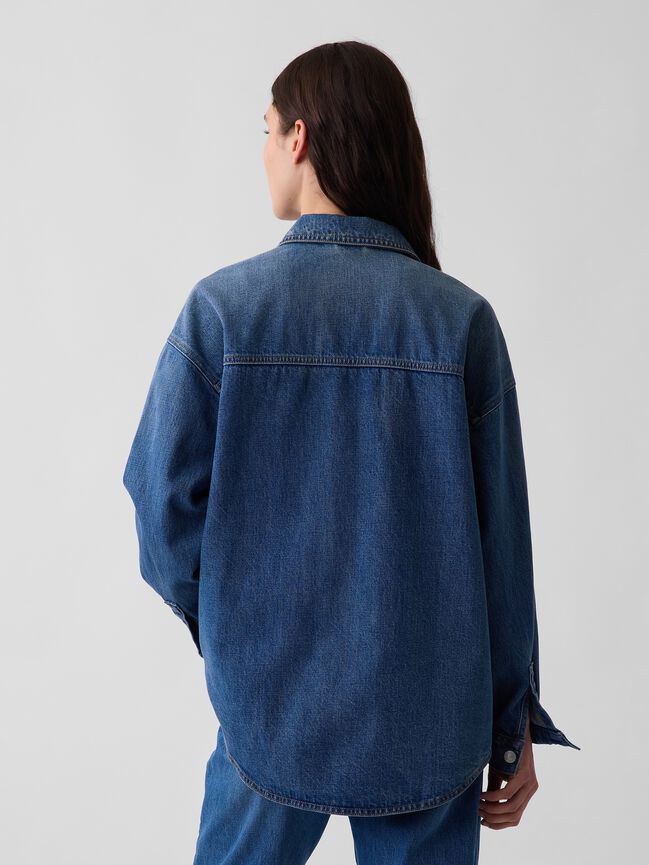 Denim Oversized Shirt Jacket gap denim oversized shirt jacket