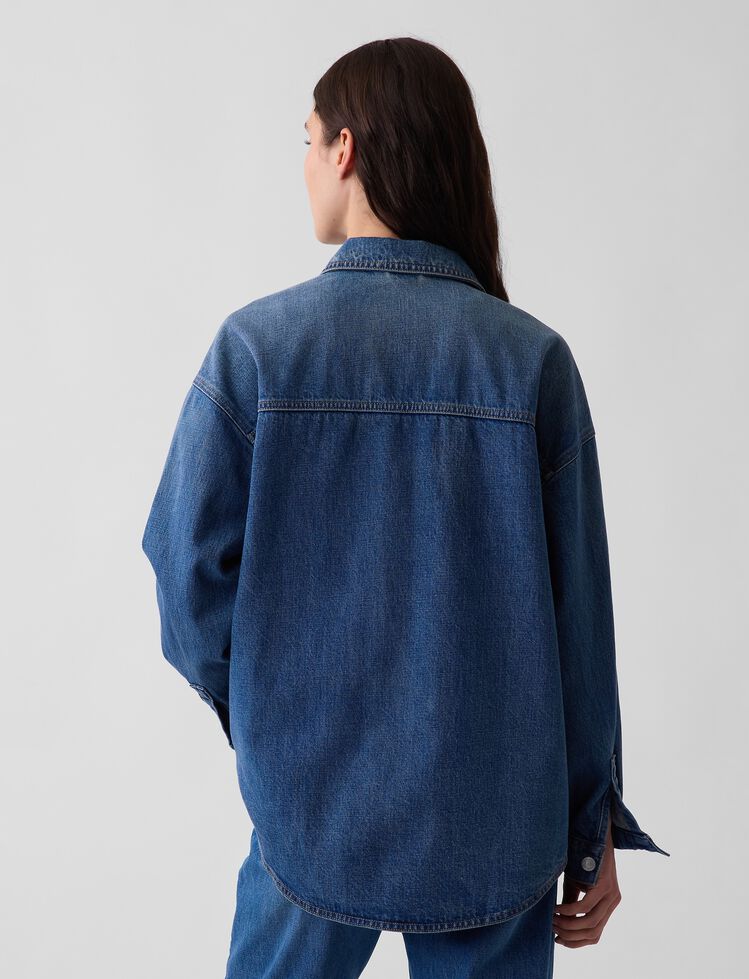 Denim Oversized Shirt Jacket gap denim oversized shirt jacket