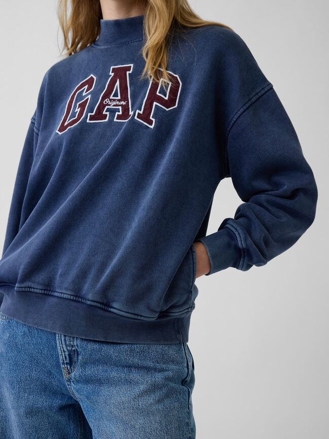 VintageSoft Oversized Mockneck Logo Sweatshirt gap vintagesoft oversized mockneck logo sweatshirt
