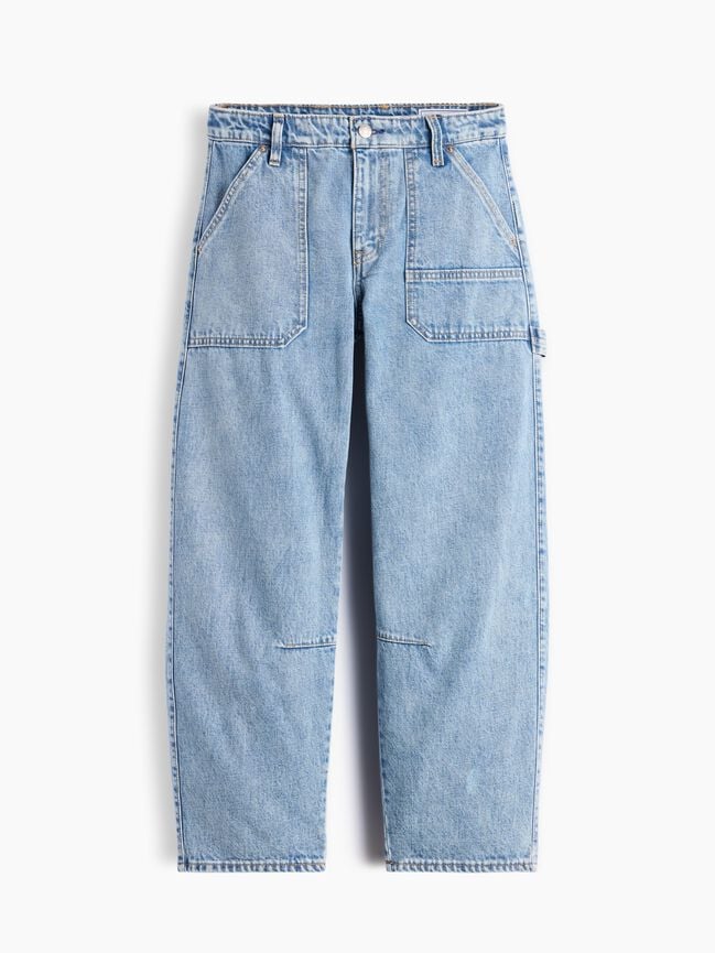 Mid Rise Barrel Utility Jeans gap mid rise barrel utility jeans