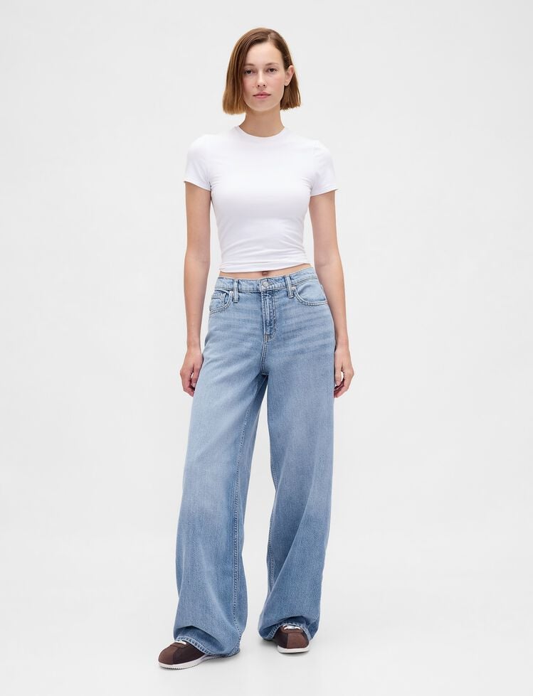 Mid Rise UltraSoft Baggy Jeans gap mid rise ultrasoft baggy jeans