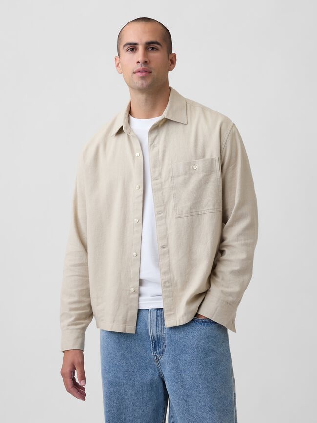 Flannel Shirt in Boxy Fit gap flannel shirt in boxy fit