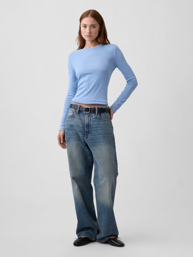 Modern Ribbed Crewneck T-Shirt gap modern ribbed crewneck t shirt
