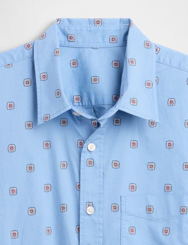 Stretch Poplin Shirt in Standard Fit gap stretch poplin shirt in standard fit
