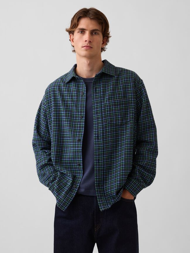 Relaxed Flannel Shirt gap relaxed flannel shirt