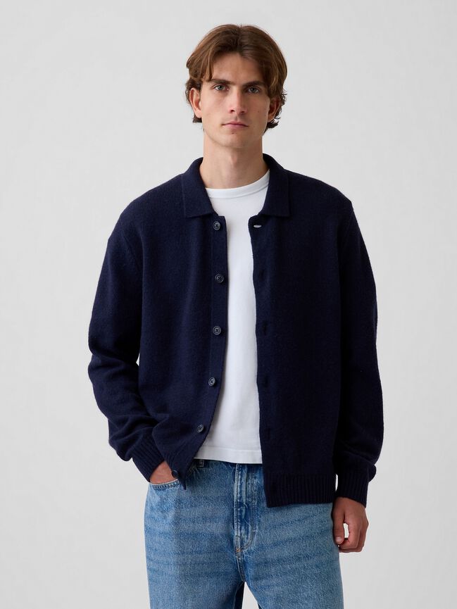 Relaxed Polo Cardigan Sweater gap relaxed polo cardigan sweater