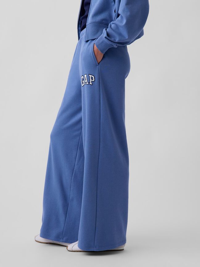 Gap Logo French Terry Wide-Leg Joggers gap logo french terry wide leg joggers