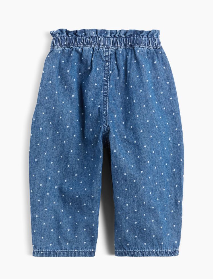 Baby Polka Dot Pull-On Ruffle Barrel Jeans gap baby polka dot pull on ruffle barrel jeans