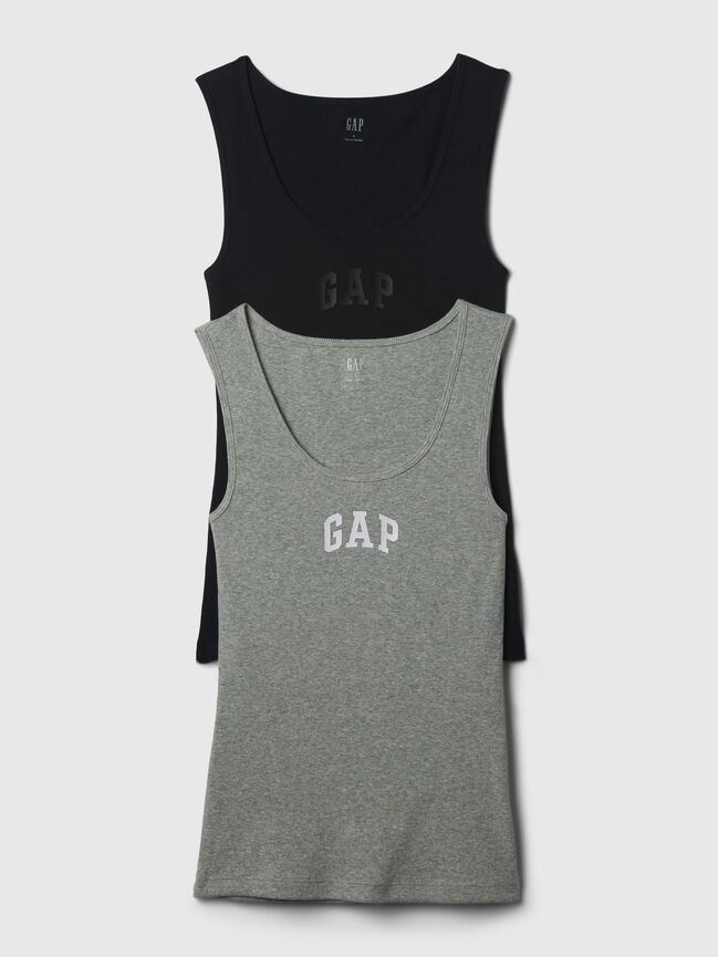 توب تانك مضلع بشعار Gap (عبوة من قطعتين) توب تانك مضلع بشعار gap عبوة من قطعتين