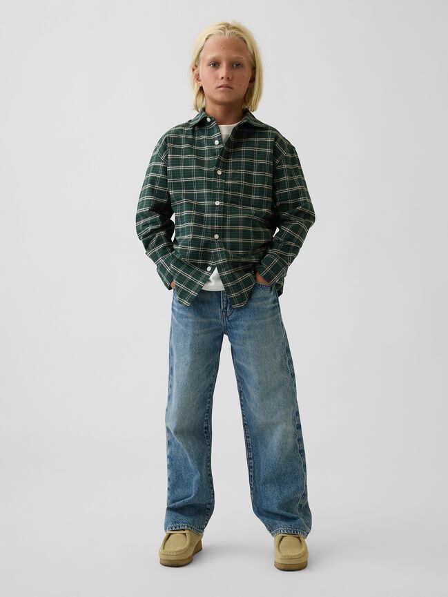 Kids Relaxed Plaid Oxford Shirt gap kids relaxed plaid oxford shirt