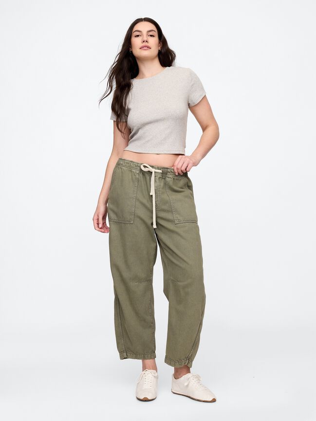 Mid Rise Pull-On Soft Barrel Jeans gap mid rise pull on soft barrel jeans