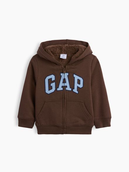 babyGap Sherpa-Lined Logo Zip Hoodie