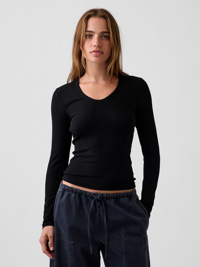 Variegated Rib Top gap variegated rib top