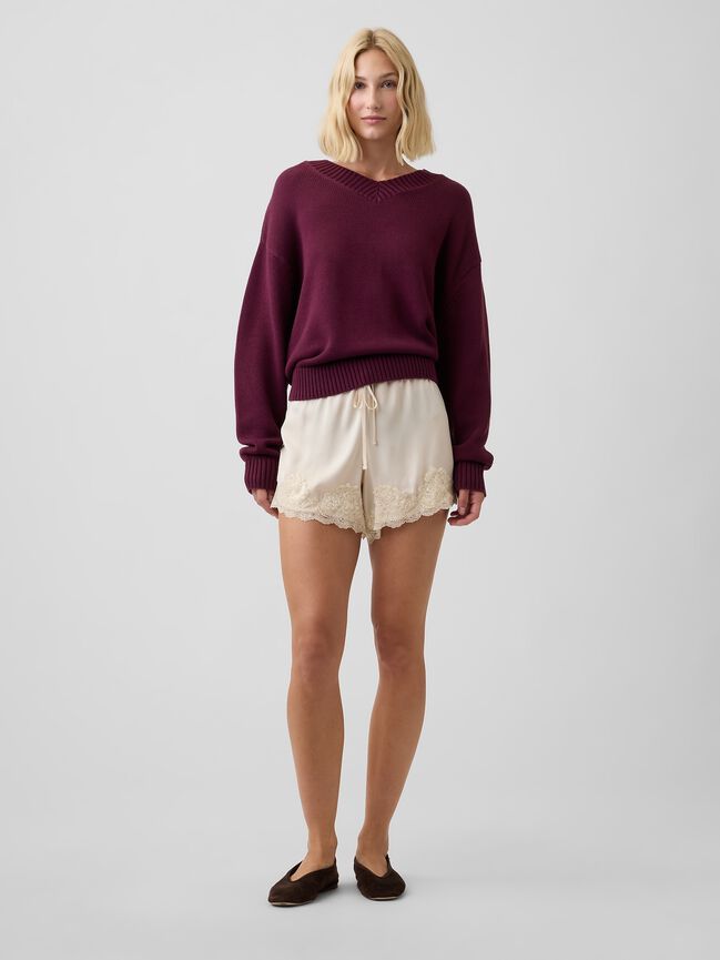 Oversized V-Neck Sweater gap oversized v neck sweater