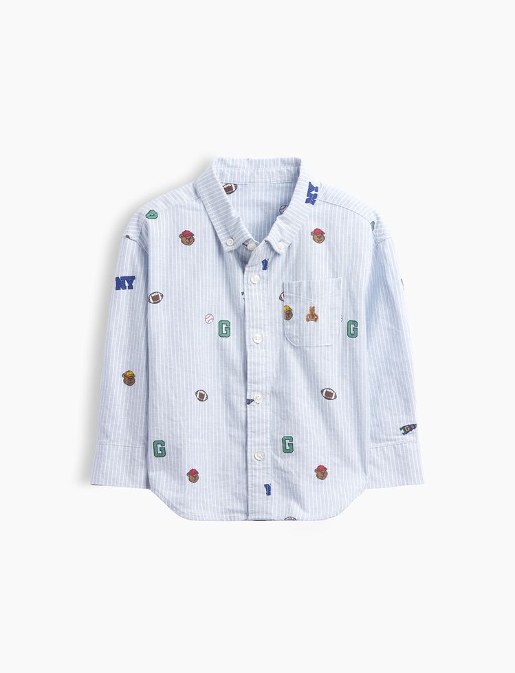 Baby & Toddler Print Oxford Big Shirt gap baby toddler print oxford big shirt