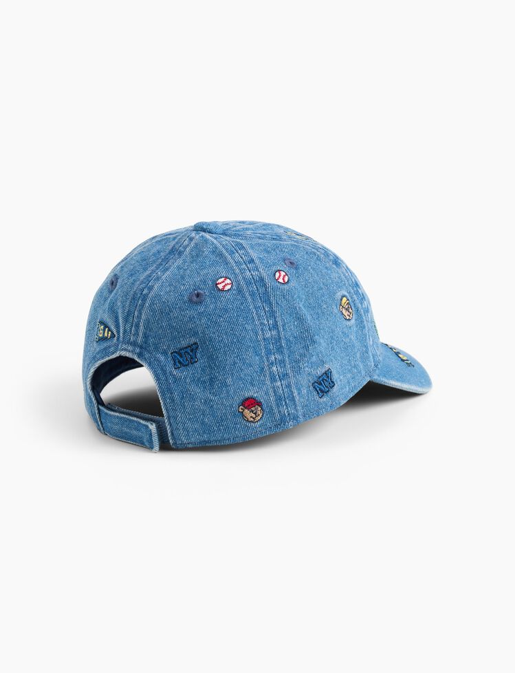Baby & Toddler Embroidered Denim Varsity Baseball Hat gap baby toddler embroidered denim varsity baseball hat