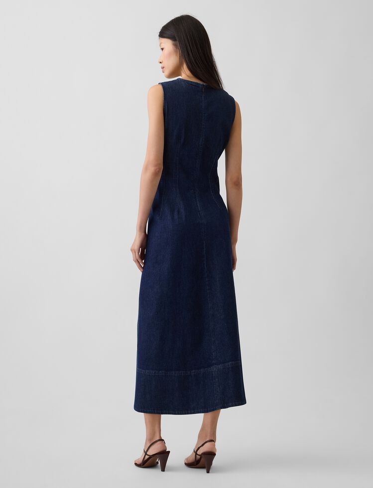 Denim V-Neck Maxi Dress gap denim v neck maxi dress