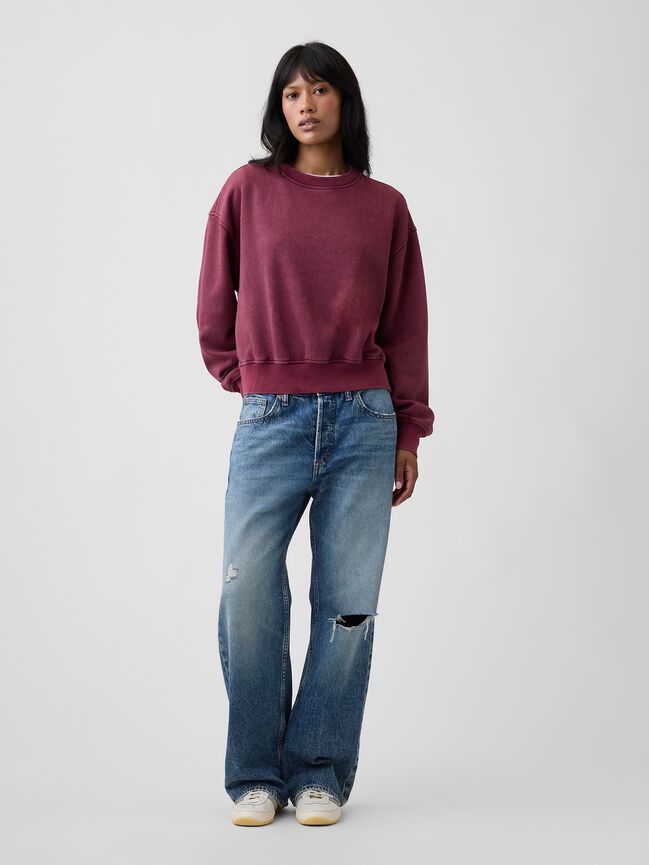VintageSoft Oversized Split-Hem Sweatshirt gap vintagesoft oversized split hem sweatshirt