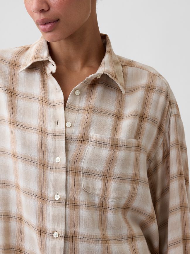 Oversized Shirt in Flannel gap oversized shirt in flannel