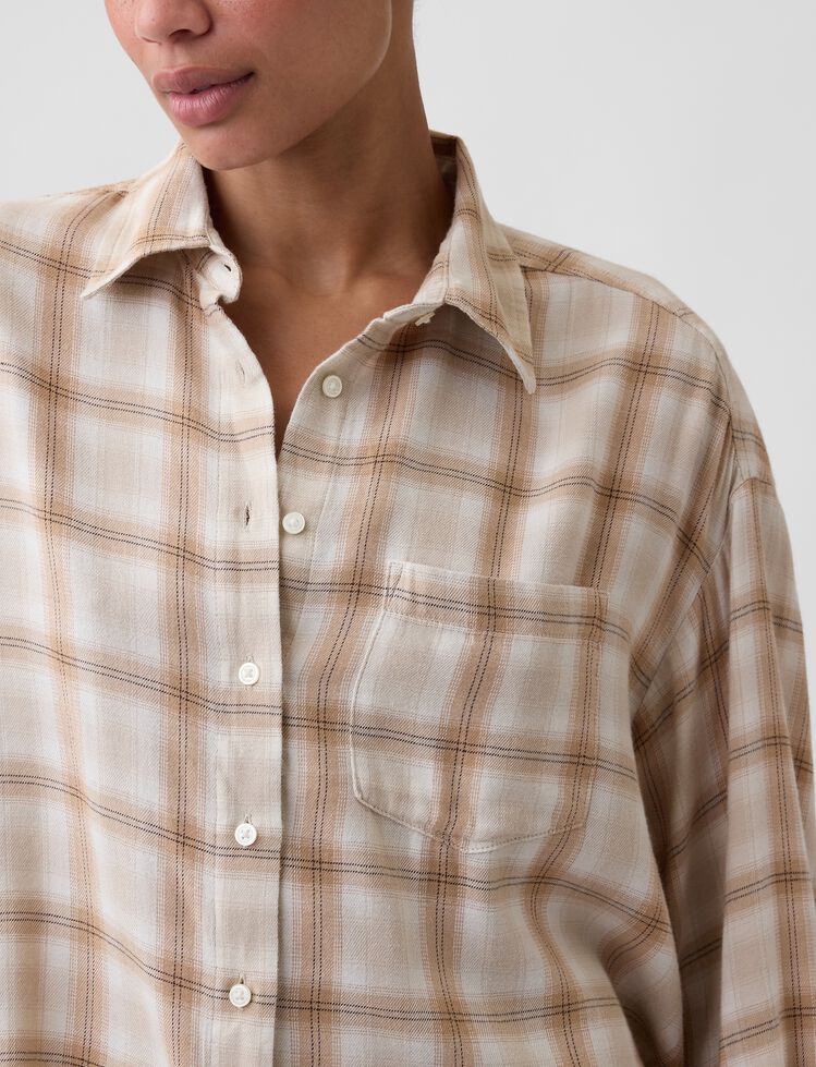 Oversized Shirt in Flannel gap oversized shirt in flannel